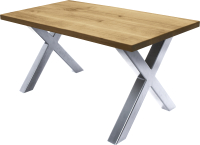 Обеденный стол Buro7 Икс Классика 150x80x76 (дуб натуральный/серебристый) - 