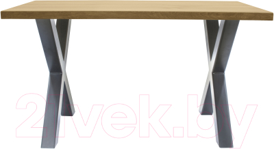 Обеденный стол Buro7 Икс Классика 150x80x76 (дуб натуральный/серебристый)