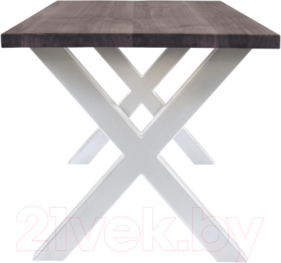 Обеденный стол Buro7 Икс Классика 150x80x76 (дуб мореный/белый)