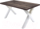 Обеденный стол Buro7 Икс Классика 150x80x76 (дуб мореный/белый) - 