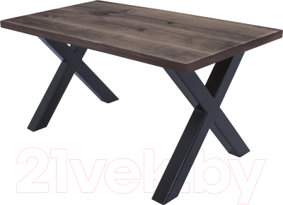 Обеденный стол Buro7 Икс Классика 150x80x76 (дуб мореный/черный)