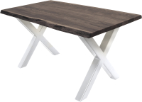 Обеденный стол Buro7 Икс с обзолом 150x80x76 (дуб мореный/белый) - 