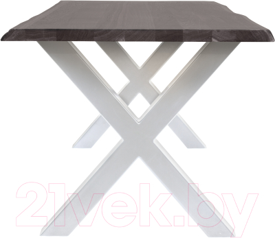 Обеденный стол Buro7 Икс с обзолом 150x80x76 (дуб мореный/белый)