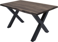 Обеденный стол Buro7 Икс с обзолом 150x80x76 (дуб мореный/черный) - 