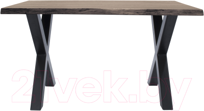 Обеденный стол Buro7 Икс с обзолом 150x80x76 (дуб мореный/черный)