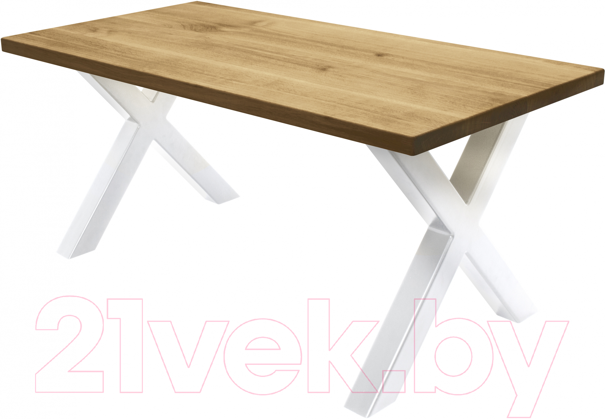 Обеденный стол Buro7 Икс Классика 180x80x76 (дуб натуральный/белый)