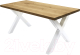 Обеденный стол Buro7 Икс Классика 180x80x76 (дуб натуральный/белый) - 