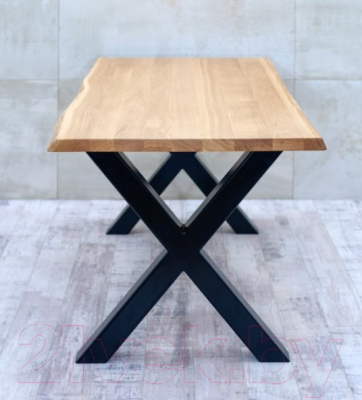 Обеденный стол Buro7 Икс Классика 180x80x76 (дуб натуральный/черный)