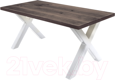 Обеденный стол Buro7 Икс Классика 180x80x76 (дуб мореный/белый)