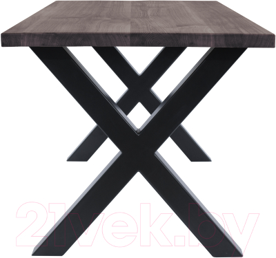 Обеденный стол Buro7 Икс Классика 180x80x76 (дуб мореный/черный)