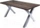 Обеденный стол Buro7 Икс Классика 180x80x76 (дуб мореный/серебристый) - 