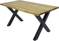 Обеденный стол Buro7 Икс с обзолом 180x80x76 (дуб натуральный/черный) - 