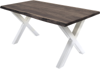 Обеденный стол Buro7 Икс с обзолом 180x80x76 (дуб мореный/белый) - 