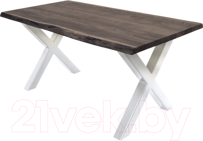 Обеденный стол Buro7 Икс с обзолом 180x80x76 (дуб мореный/белый)