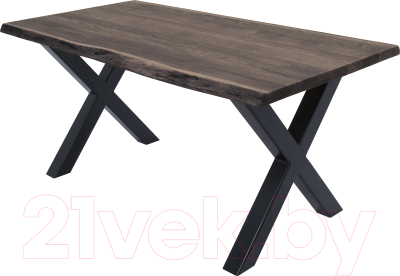 Обеденный стол Buro7 Икс с обзолом 180x80x76 (дуб мореный/черный)