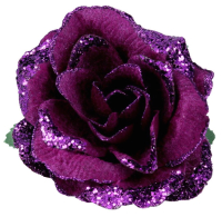 Елочная игрушка Gisela Graham Limited Fantasy Animals Фиолетовая роза / 16178 - 