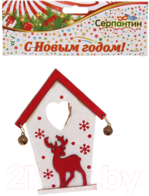 

Елочная игрушка Серпантин, Белый;красный, Волшебный домик 916-0287 12x8см