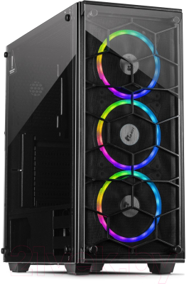 Корпус для компьютера Inter-Tech C-907 Cobweb RGB Midi (без БП)