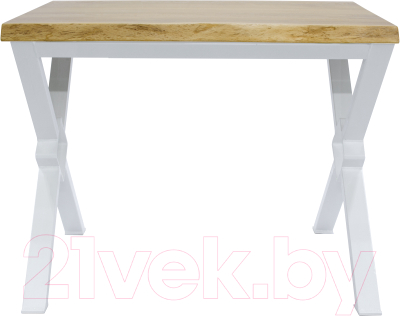 Обеденный стол Buro7 Икс-ромб с обзолом 110x80x76 (дуб натуральный/белый)