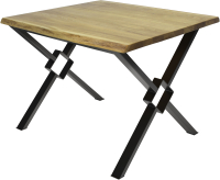 Обеденный стол Buro7 Икс-ромб с обзолом 110x80x76 (дуб натуральный/черный) - 