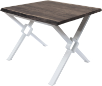 Обеденный стол Buro7 Икс-ромб с обзолом 110x80x76 (дуб мореный/белый) - 