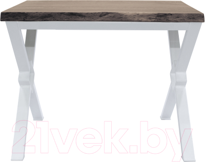 Обеденный стол Buro7 Икс-ромб с обзолом 110x80x76 (дуб мореный/белый)