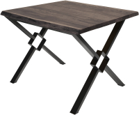Обеденный стол Buro7 Икс-ромб с обзолом 110x80x76 (дуб мореный/черный) - 