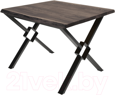 Обеденный стол Buro7 Икс-ромб с обзолом 110x80x76 (дуб мореный/черный)