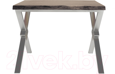 Обеденный стол Buro7 Икс-ромб с обзолом 110x80x76 (дуб мореный/серебристый)