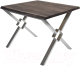 Обеденный стол Buro7 Икс-ромб с обзолом 110x80x76 (дуб мореный/серебристый) - 