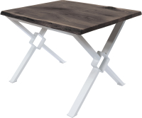 Обеденный стол Buro7 Икс-ромб с обзолом и сучками 110x80x76 (дуб мореный/белый) - 