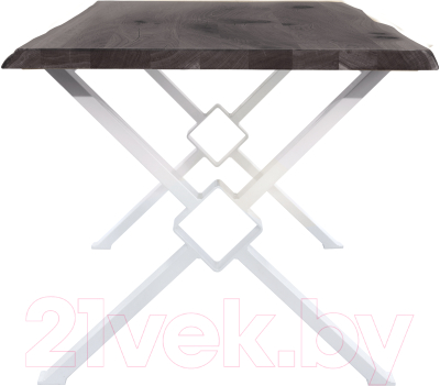 Обеденный стол Buro7 Икс-ромб с обзолом и сучками 110x80x76 (дуб мореный/белый)