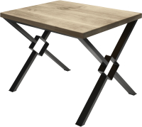 Обеденный стол Buro7 Икс-ромб Классика 120x80x76 (дуб беленый/черный) - 