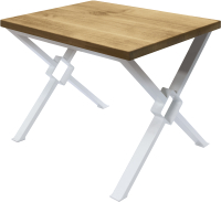 Обеденный стол Buro7 Икс-ромб Классика 120x80x76 (дуб натуральный/белый) - 