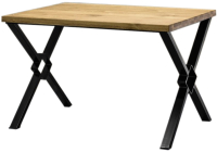 Обеденный стол Buro7 Икс-ромб Классика 120x80x76 (дуб натуральный/черный) - 