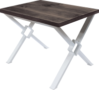 Обеденный стол Buro7 Икс-ромб Классика 120x80x76 (дуб мореный/белый) - 