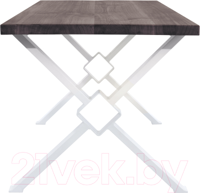 Обеденный стол Buro7 Икс-ромб Классика 120x80x76 (дуб мореный/белый)