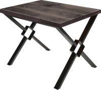 Обеденный стол Buro7 Икс-ромб Классика 120x80x76 (дуб мореный/черный) - 