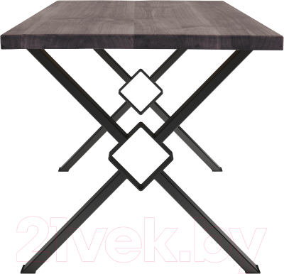 Обеденный стол Buro7 Икс-ромб Классика 120x80x76 (дуб мореный/черный)