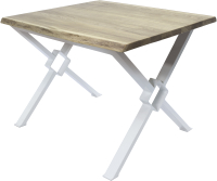 Обеденный стол Buro7 Икс-ромб с обзолом 120x80x76 (дуб беленый/белый) - 