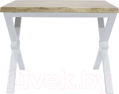 Обеденный стол Buro7 Икс-ромб с обзолом 120x80x76 (дуб беленый/белый)