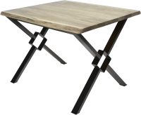 Обеденный стол Buro7 Икс-ромб с обзолом 120x80x76 (дуб беленый/черный) - 