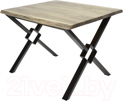 Обеденный стол Buro7 Икс-ромб с обзолом 120x80x76 (дуб беленый/черный)