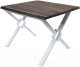 Обеденный стол Buro7 Икс-ромб с обзолом 120x80x76 (дуб мореный/белый) - 