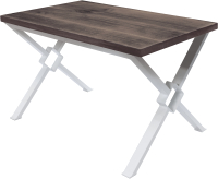 Обеденный стол Buro7 Икс-ромб Классика 150x80x76 (дуб мореный/белый) - 