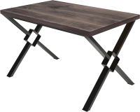 Обеденный стол Buro7 Икс-ромб Классика 150x80x76 (дуб мореный/черный) - 