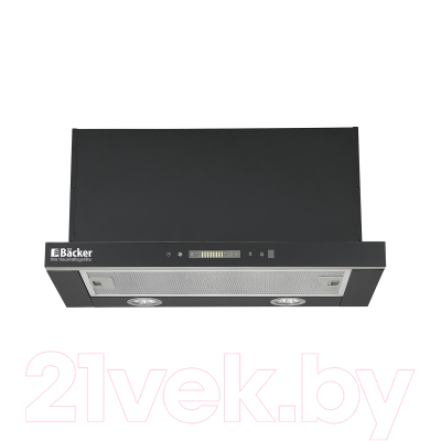 Купить Вытяжка телескопическая Backer TH60CL-2F200-SHINY BLACK RC в Слуцке