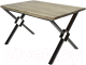 Обеденный стол Buro7 Икс-ромб с обзолом 150x80x76 (дуб беленый/черный) - 