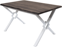 Обеденный стол Buro7 Икс-ромб с обзолом 150x80x76 (дуб мореный/белый) - 