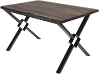 Обеденный стол Buro7 Икс-ромб с обзолом 150x80x76 (дуб мореный/черный) - 
